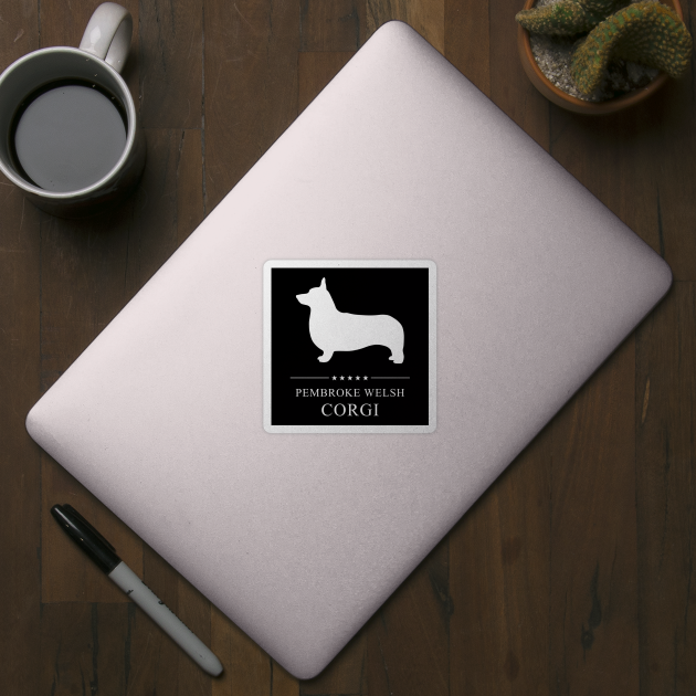 Pembroke Welsh Corgi Dog White Silhouette by millersye